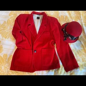 Vtg Liz sport Blazer red Corduroy 12
